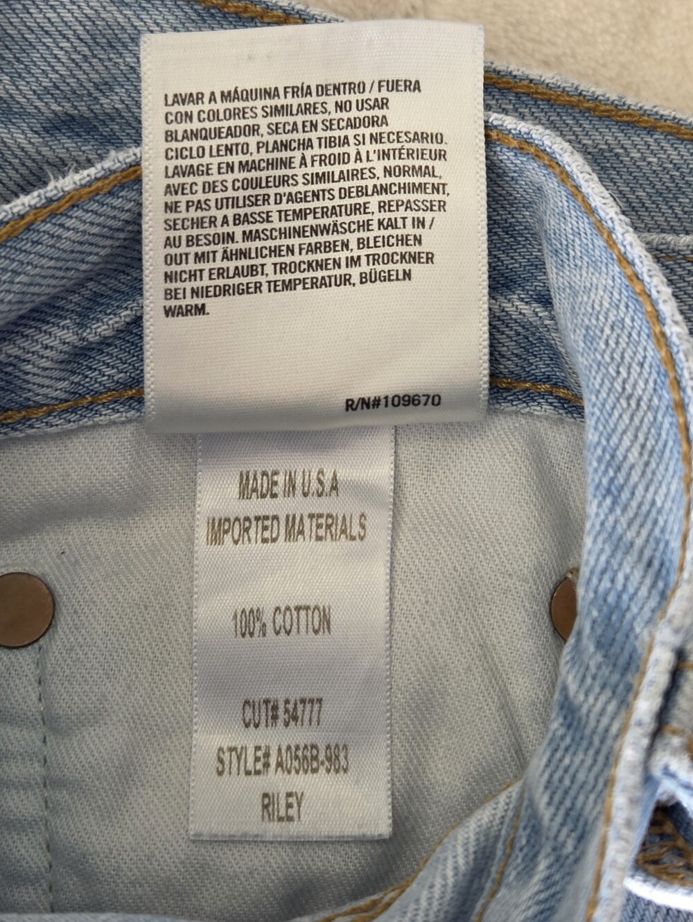 AGOLDE Riley Distressed High Rise Straight Crop Light Wash Denim Size 29 - Picture 15 of 15